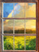Berge mit Regenbogen am Himmel 3D Wandtattoo Fenster
