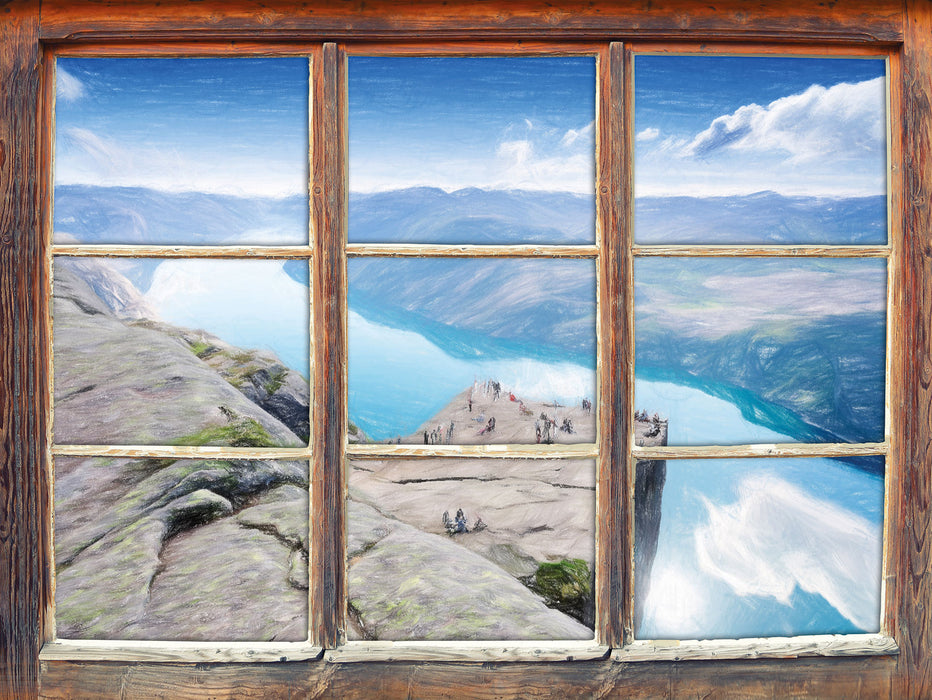 Küste in Norwegen 3D Wandtattoo Fenster