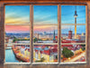Berlin City Panorama 3D Wandtattoo Fenster