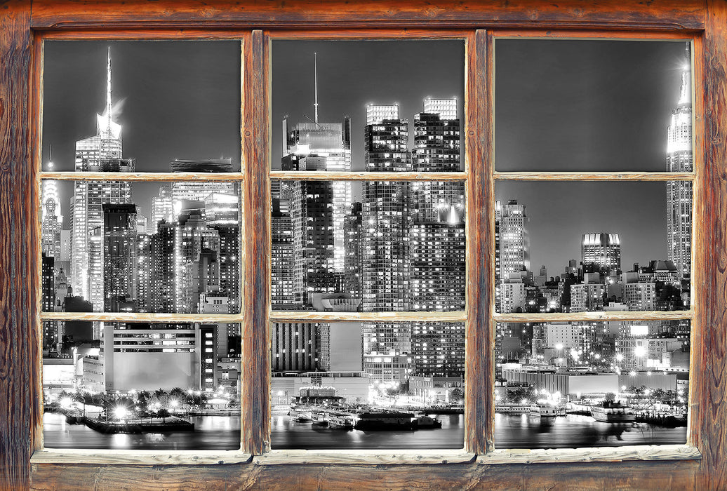 New York City Skyline 3D Wandtattoo Fenster