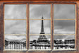 Eifelturm Paris bei Nacht B&W 3D Wandtattoo Fenster