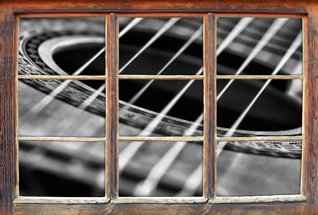 Gitarrensaiten and Music 3D Wandtattoo Fenster