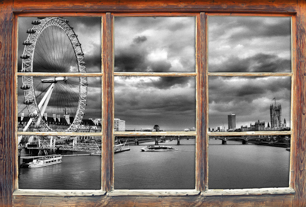 Riesenrad, London Eye 3D Wandtattoo Fenster