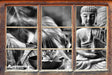 Buddha Statue 3D Wandtattoo Fenster