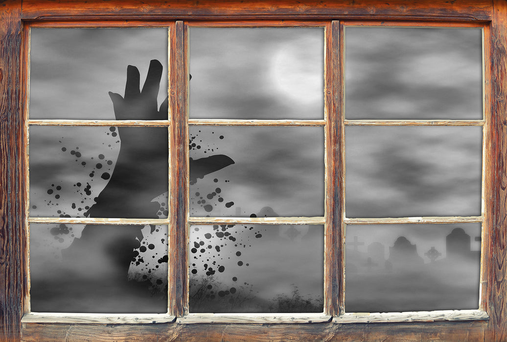 Zombie Erwachen 3D Wandtattoo Fenster