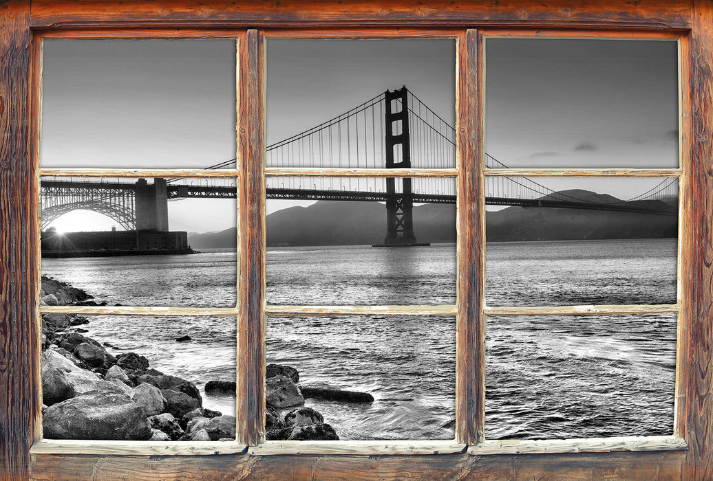 Imposante Golden Gate Bridge 3D Wandtattoo Fenster
