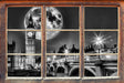 Big Ben vor Mond in London 3D Wandtattoo Fenster