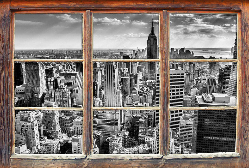 New York bei Tag 3D Wandtattoo Fenster