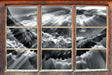 Adler über den Wolken B&W 3D Wandtattoo Fenster
