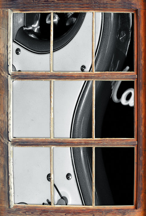 E-Gitarre Verstärker 3D Wandtattoo Fenster