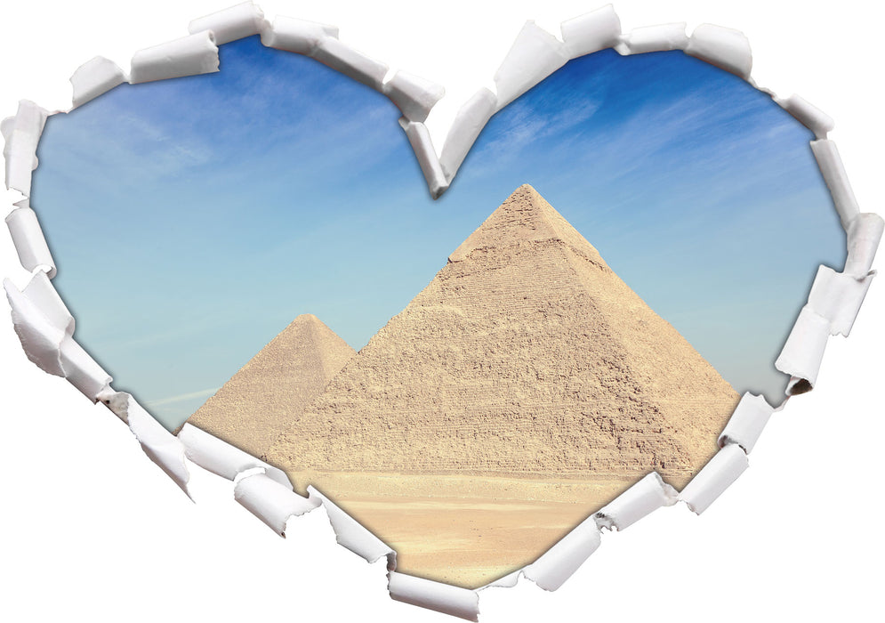 Beeindruckende Pyramiden von Gizeh  3D Wandtattoo Herz