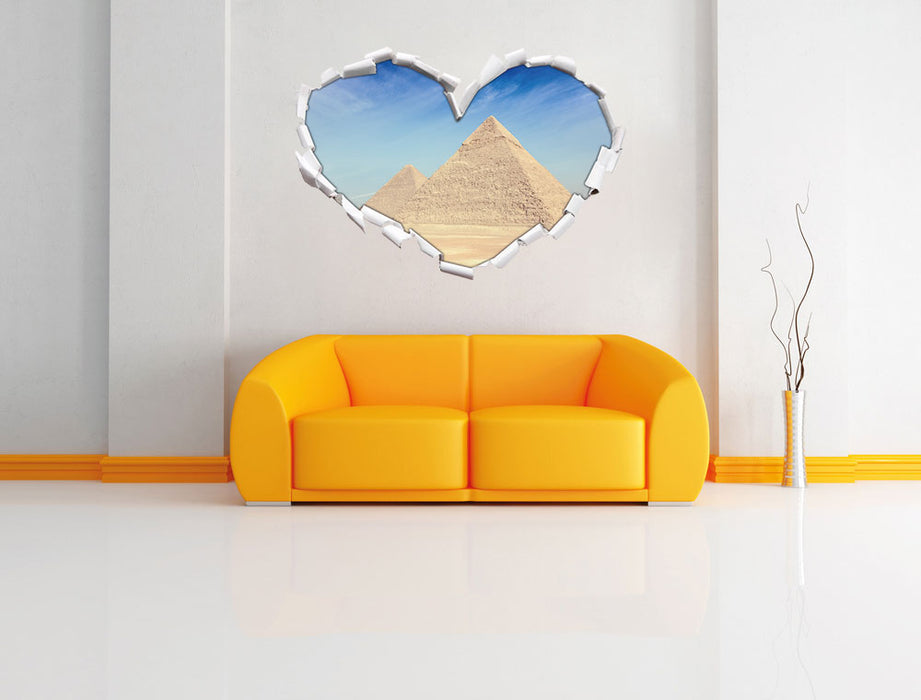Beeindruckende Pyramiden von Gizeh 3D Wandtattoo Herz Wand