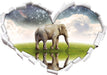 Einsamer Elefant Sternenhimmel  3D Wandtattoo Herz