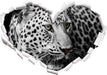 Stolzer Leopard  3D Wandtattoo Herz