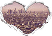 Skyline von Los Angeles  3D Wandtattoo Herz