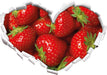 Leckere frische Erdbeeren  3D Wandtattoo Herz