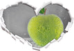 Grüner leckerer Apfel im Wasser  3D Wandtattoo Herz