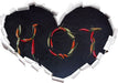 Chilis zu dem Wort Hot geformt  3D Wandtattoo Herz