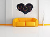 Chilis zu dem Wort Hot geformt 3D Wandtattoo Herz Wand