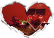 Romantisches Dinner mit Rosen  3D Wandtattoo Herz