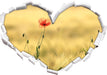 Wunderschöne Mohnblume im Feld  3D Wandtattoo Herz