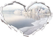 Atemberaubende Winterlandschaft  3D Wandtattoo Herz