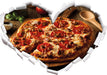Pizza mit Salami und Tomaten  3D Wandtattoo Herz