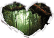 Geheimnisvoller Regenwald  3D Wandtattoo Herz