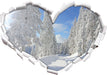 Winterlandschaft Bäume 3D Wandtattoo Herz