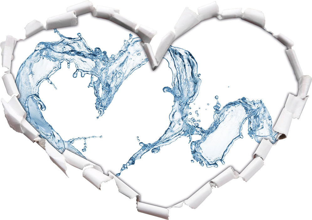 Herz aus Wasser  3D Wandtattoo Herz