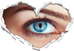 Auge einer Frau  3D Wandtattoo Herz