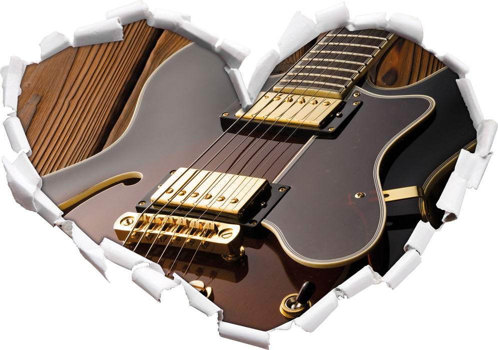 E-Gitarre  3D Wandtattoo Herz