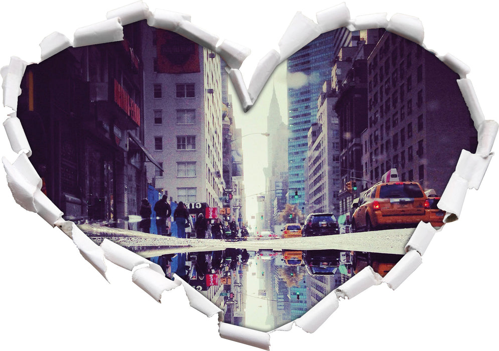 New York Times Square  3D Wandtattoo Herz