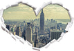 New York Manhattan  3D Wandtattoo Herz