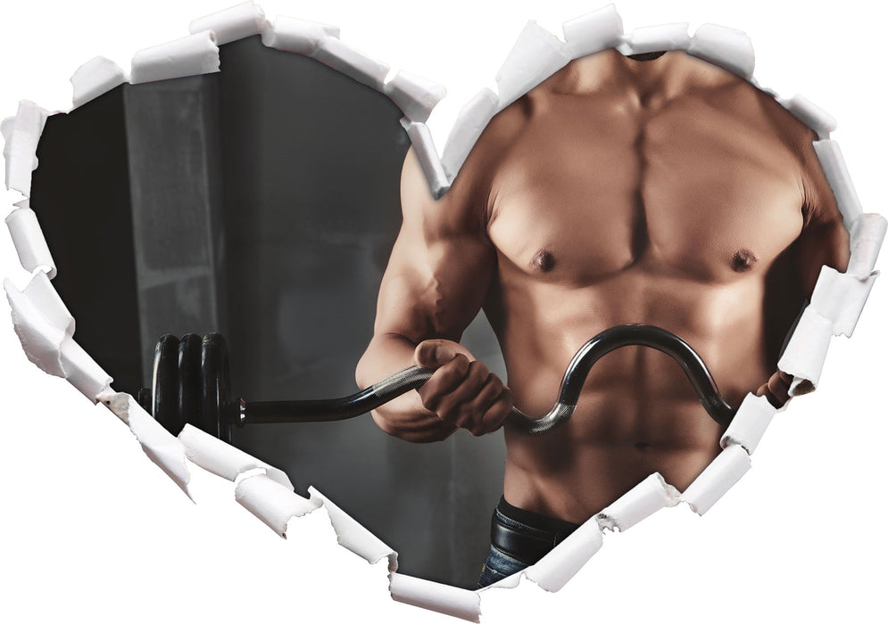 Bodybuilding  3D Wandtattoo Herz