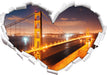 Golden Gate Bridge bei Nacht  3D Wandtattoo Herz