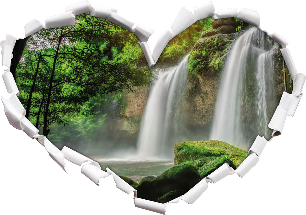 Wasserfall  3D Wandtattoo Herz