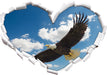 Adler fliegt über Berge  3D Wandtattoo Herz