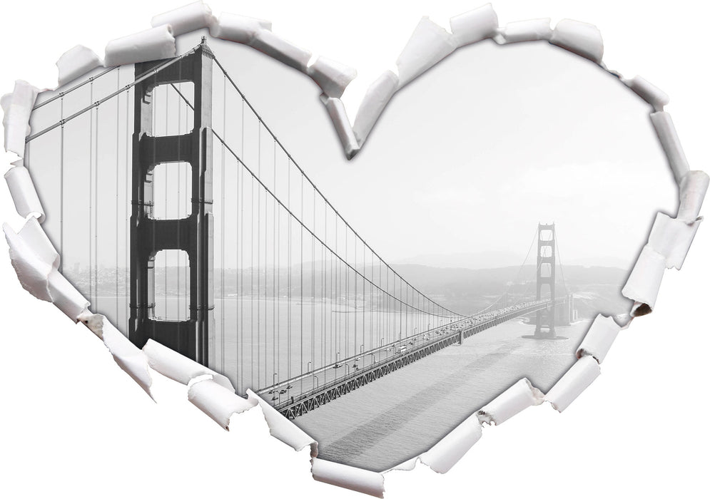 Golden Gate Bridge San Francisco  3D Wandtattoo Herz