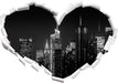New York von oben schwarz weiß  3D Wandtattoo Herz