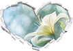 Wunderschöne Lilien  3D Wandtattoo Herz