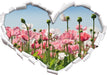 Blumenwiese Mohnblumen  3D Wandtattoo Herz