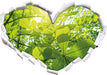 Grüne Blätter 3D Wandtattoo Herz