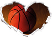 Basketball schwarzer Hintergrund  3D Wandtattoo Herz