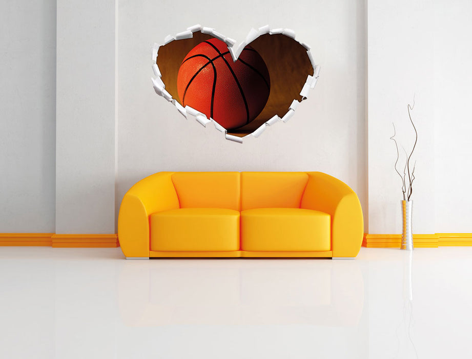 Basketball schwarzer Hintergrund 3D Wandtattoo Herz Wand
