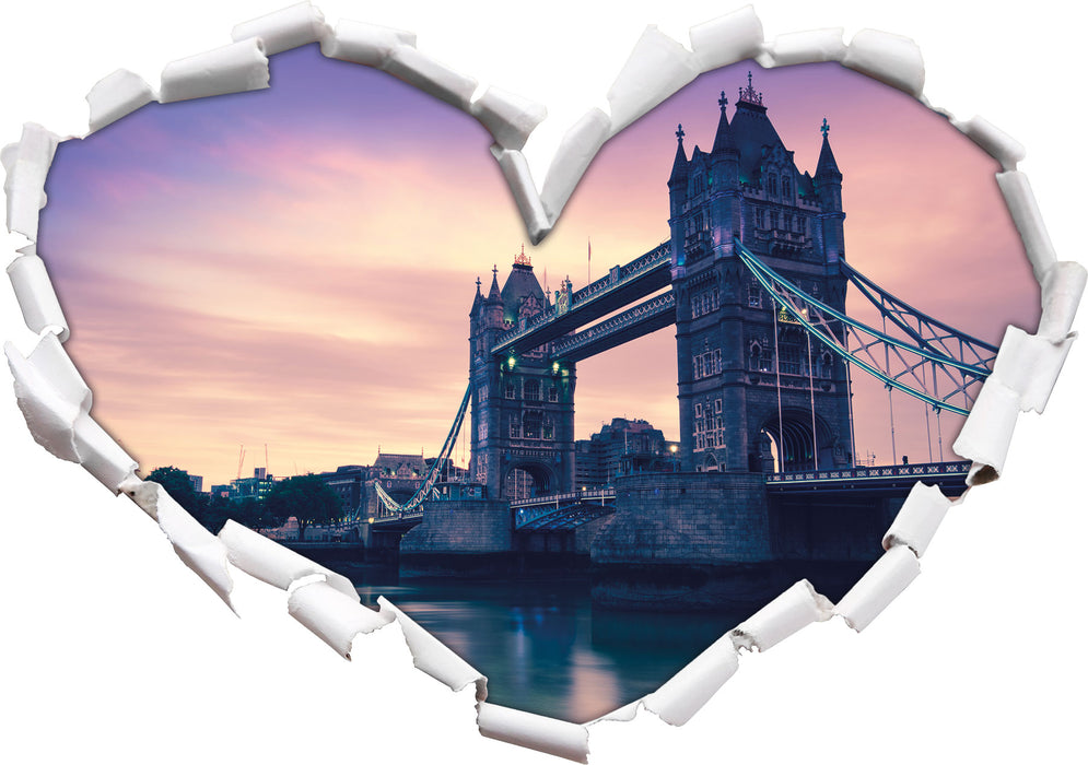 London  3D Wandtattoo Herz