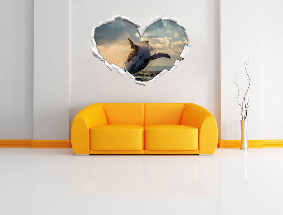 Buckelwale Kanada 3D Wandtattoo Herz Wand