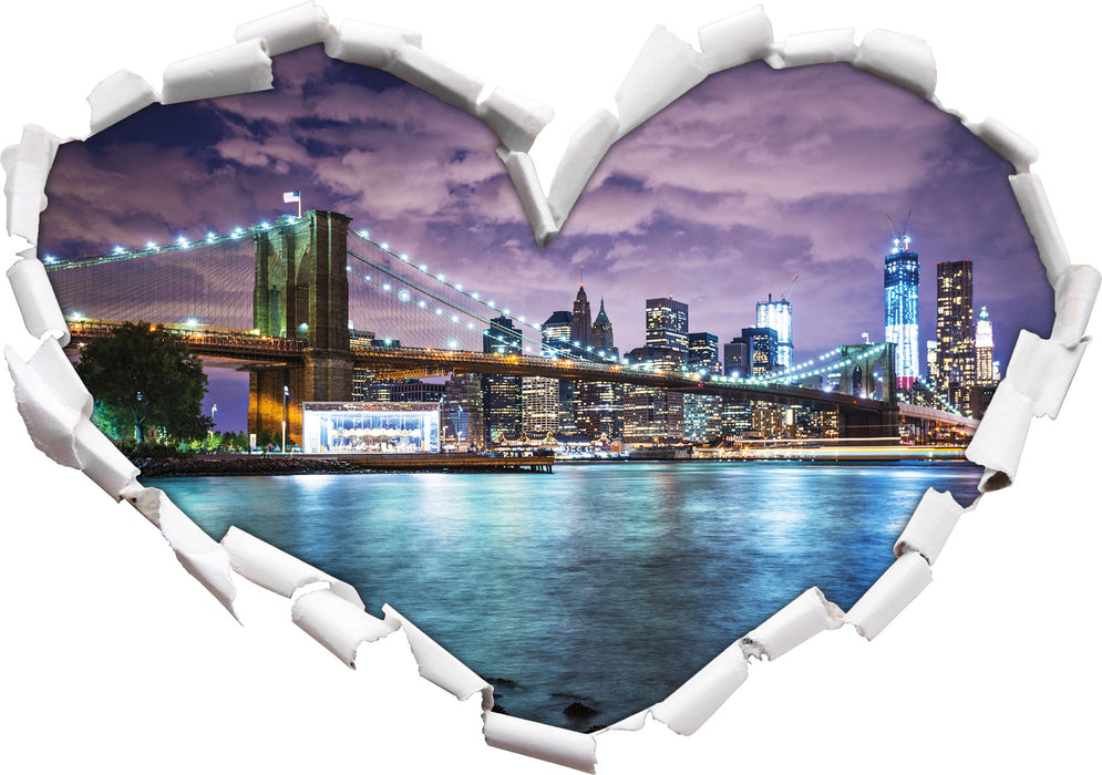 Skyline New York 3D Wandtattoo Herz