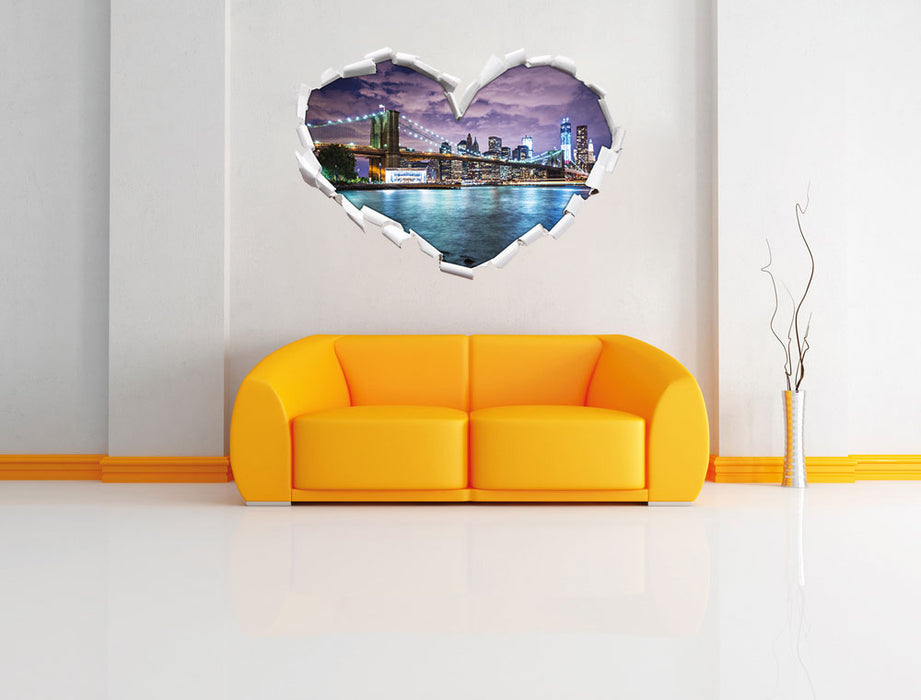 Skyline New York 3D Wandtattoo Herz Wand