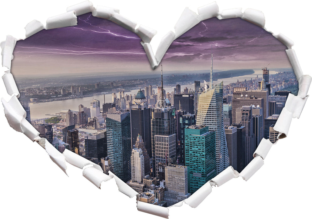 Skyline New York  3D Wandtattoo Herz